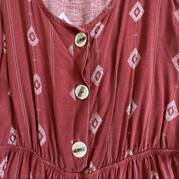 Maroon and cream patterned jumpsuit - Picture 15 of 16